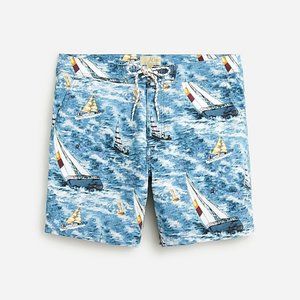 J. Crew 7" Breaker Board Short in Sailing Print